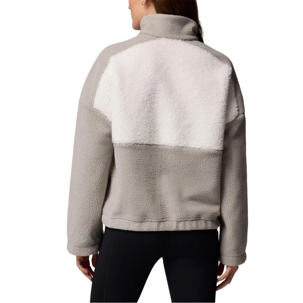 Columbia Women’s Sherpa Fleece 1/4 Zip Pullover Jacket Relax Fit XL Colorblock - Picture 9 of 9